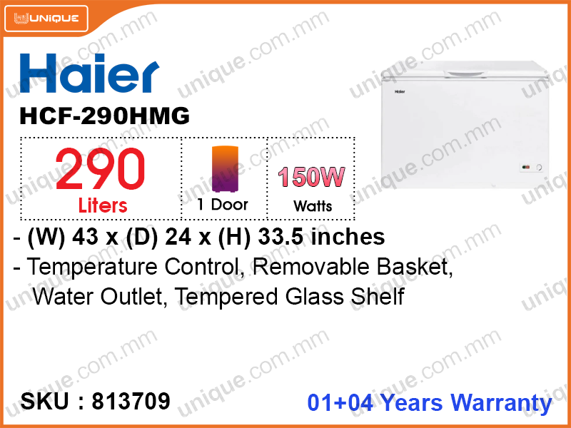 Haier HCF-290HMG 3' 7",290L Chest Freezer