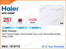 Haier HCF-300DP 3’,251L Chest Freezer