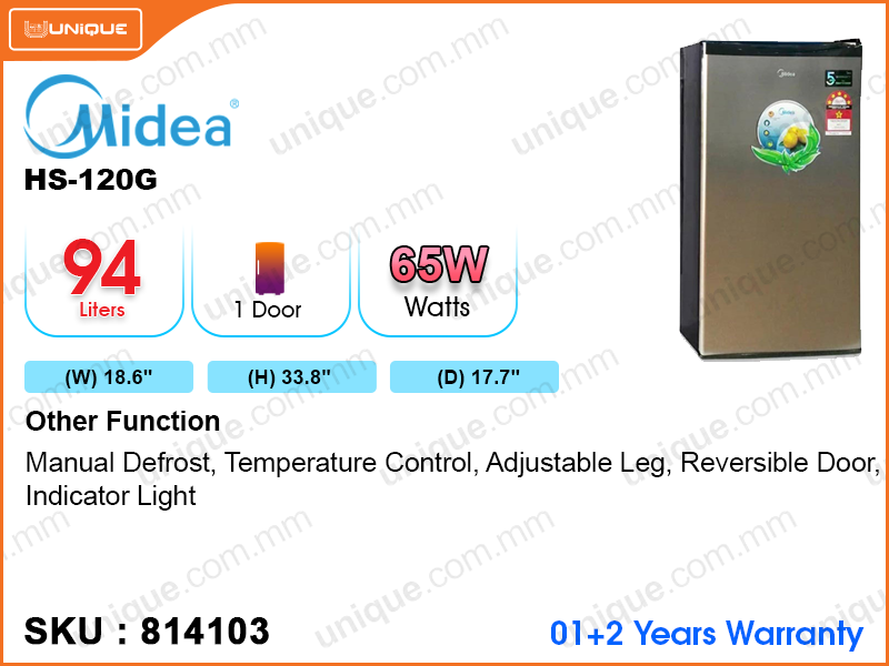 Midea HS-120G 1Door, 94L Refrigerator