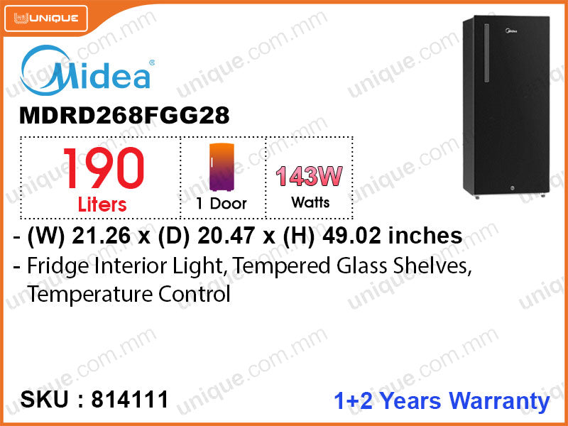 Midea HRF-MID-MDRD268FGG28 1Door, 190L Refrigerator