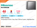Hisense RS-06DR4SB 1Door,46L Refrigerator