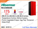 Hisense RS-23DR4SR 1Door, 175L Refrigerator