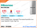 Hisense RD-23DC4SA 2 Door,171L Refrigerator