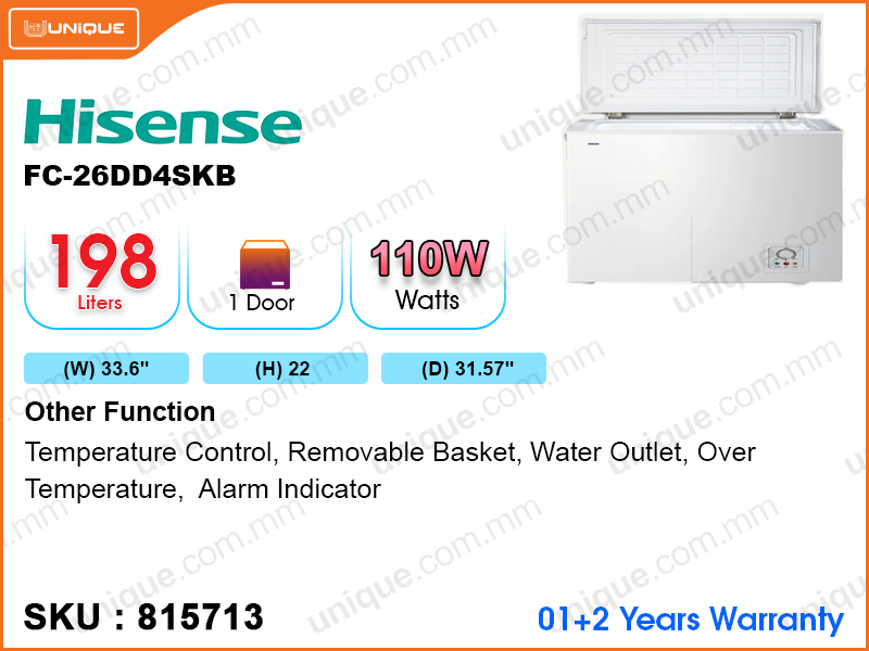 Hisense Chest Freezer FC-26DD4SKA 2' 11", 198L