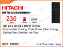 HITACHI Refrigerator HRTN5230MBBKKH 2Door, 230L