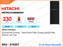 HITACHI Refrigerator HRTN5230MBBKKH 2Door, 230L