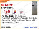 SHARP SJ-S172K3- SL 2Door, 165L Refrigerator