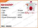 Sharp KSH-D11, 1.1L, 485W, Simple Rice Cooker