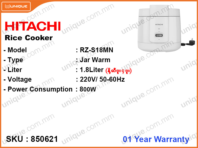 HITACHI RZ-S18MN 1.8L, Jar Warm Rice Cooker