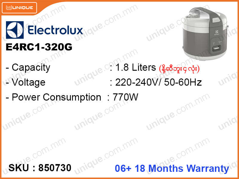 Electrolux E4RC1-320G 1.8L Jar Warm Rice Cooker