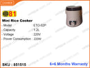 81 ETO-02P 1.2L, Mini Rice Cooker