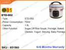 81 ETO-002 1.8L Multi Rice Cooker