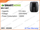 SMARTHOME MV-1407 5.5L, 1400W Air Fryer