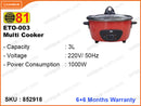 81 ETO-003 Multi Cooker 1000W