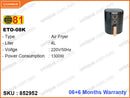 81 ETO-08K 4L, 1300W Air Fryer