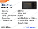 Electrolux EMM20K22B 20L, 800W Microwave Oven