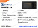 Electrolux EMM20K22B 20L, 800W Microwave Oven