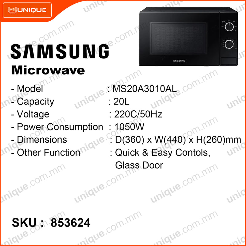 SAMSUNG MS20A3010AL/ST 20L,700W Microwave