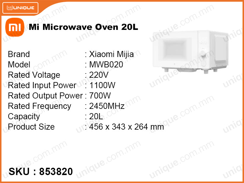 Mi MWB020 20L, 1100W Smart Microwave Oven 20L