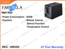 FARFALLA FBT-T03 2 Wide Slot, 800W Bread Toaster