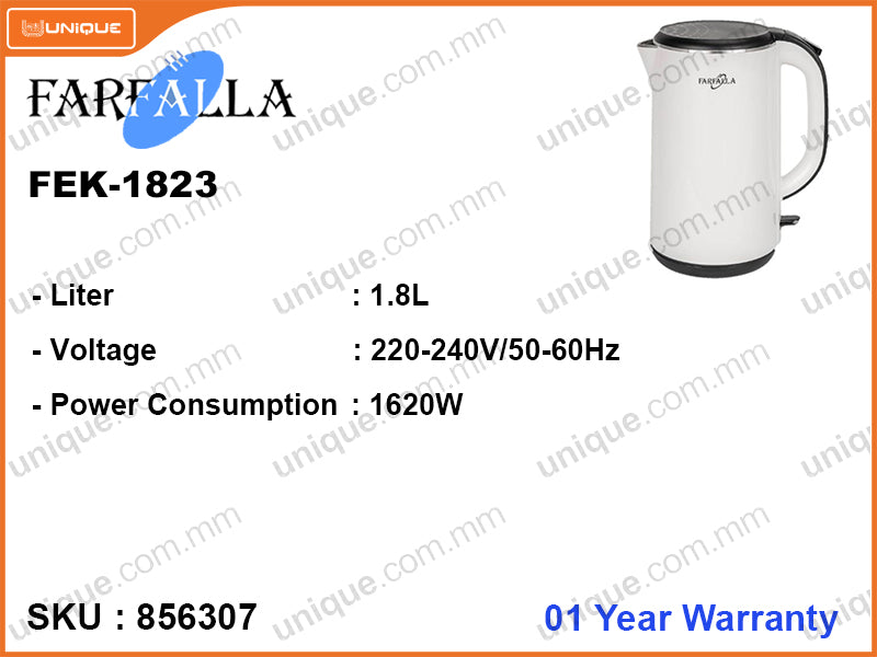 FARFALLA FEK-1823 1.8L, 1620W Electric Kettle