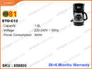 81 ETO-C12 1.8L 900W Coffee Maker