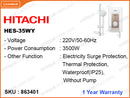 HITACHI HES-35WY W/O Pump, 3500W Instant Water Heater