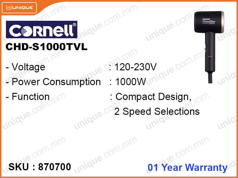 Cornell CHD-S1000TVL 1000W Hair Dryer