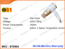81 ETO-Q29 1800W Hair Dryer