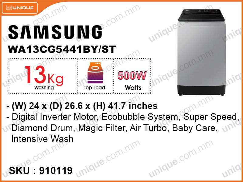 SAMSUNG WA13CG5441BYST Fully Auto, 13kg Washing Machine