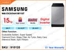 SAMSUNG WA15CG5441BYST Fully Auto,15kg Washing Machine