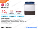 LG TT12WARG Semi Auto, 12kg Washing Machine