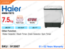 Haier HWM-TE75 Semi Auto, 7.5kg Washing Machine
