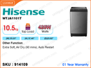 Hisense WTJA1101T Fully Auto, 10.5kg Washing Machine