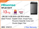 Hisense WTJA1301T Fully Auto, 13kg Washing Machine