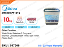 Midea MTC100-P1101Q Semi Auto, 10kg Washing Machine