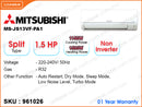 MITSUBISHI MS-JS13VF-PA1 Split, 1.5HP, Non Inverter Air Conditioner