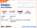 Haier HSU-12CPRA03T Split, 1.5HP, Non Inverter Air Conditioner