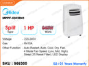 Midea Portable Air Conditioner, 1HP, MPPF-09CRN1