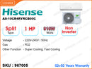 Hisense AS-10CR4RYRCB00C Split, 1HP, Non Inverter Air Conditioner