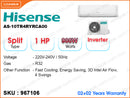 Hisense AS-10TR4RYRCA00 Split, 1HP, Inverter Air Conditioner