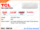 TCL TAC-13CSD/TPG21 Split, 1.5HP Inverter Air Conditioner