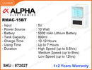 ALPHA RMAC15BT 800ml, 10W Rechargeable Mist Air Cooler