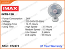 iMAX iM-12B 12", 24W AC/DC Rechargeable Table Fan (Battery Without Warranty)