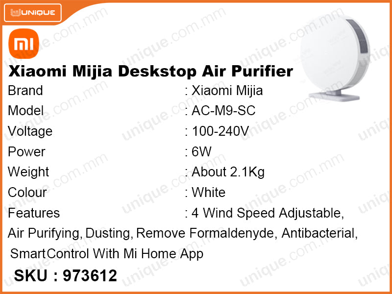 Xiaomi Mijia AC-M9-SC White 6W Desktop Air Purifier