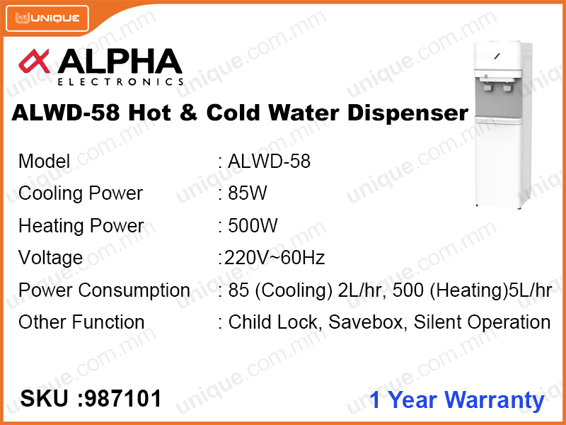 ALPHA ALWD-58 Hot & Cold Water Dispenser