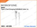 BOROFONE BX51 White Type C Fast Charging Durable Cable 1m