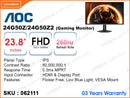 AOC 23.8" 24G50Z/24G50Z2 IPS Gaming Monitor