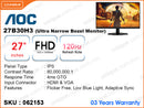 AOC 27" 27B30H3 IPS ULTRA NARROW BEZEL Monitor