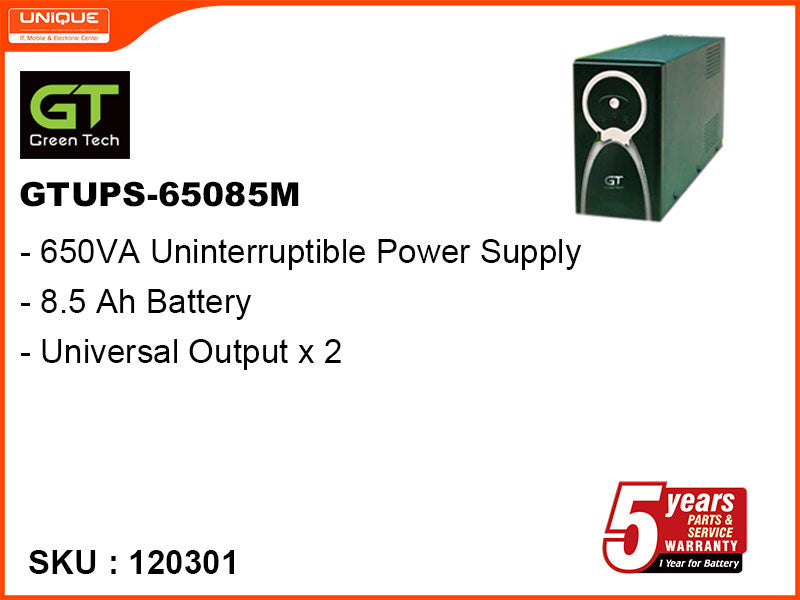 Green Tech 650VA UPS GTUPS-65085M Metal